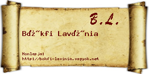 Bökfi Lavínia névjegykártya
